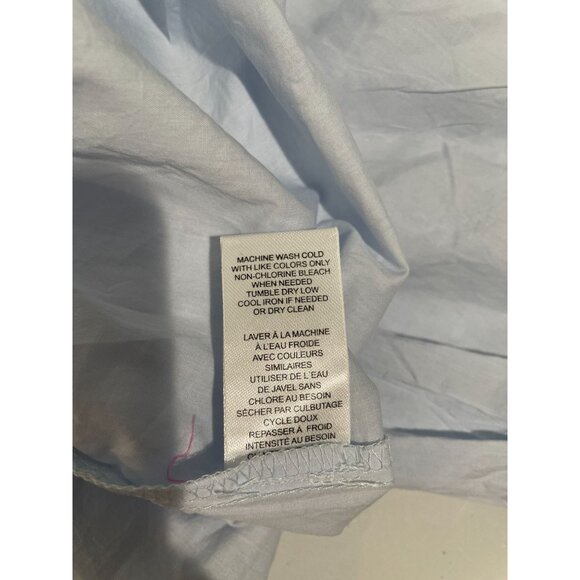 Chelsea & Theodore Light Blue Cotton Puff Sleeve Blouse Button Detail Womens S - Picture 7 of 13